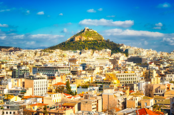 Картинка athens+mount+lycabettus города афины+ греция панорама