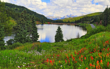 Картинка природа реки озера луг озеро горы
