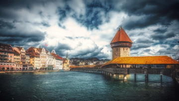 Картинка города люцерн+ швейцария люцерн вода город небо