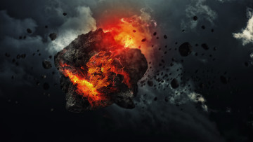 Картинка космос кометы метеориты метеорит