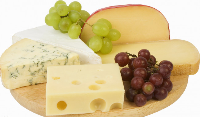 Обои картинки фото cheese, еда, сырные, изделия, виноград, сыры