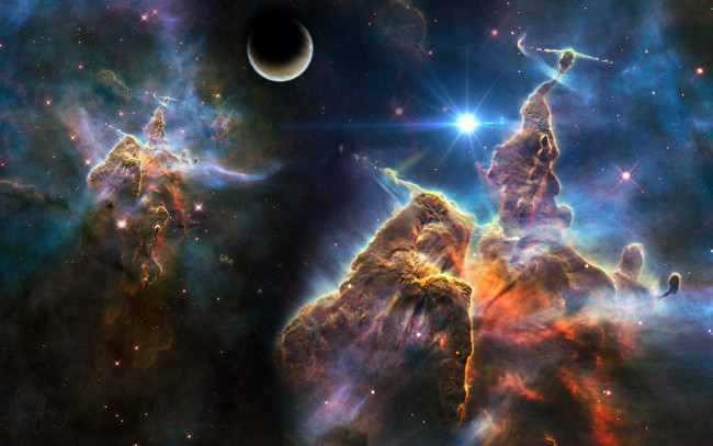 Обои картинки фото nebula, космос, арт, вселенная, звезды, галактики