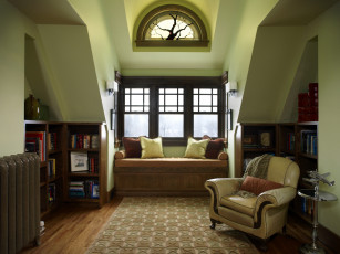 Картинка интерьер кабинет +библиотека +офис кресло книги