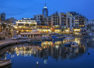 Картинка st+jullians+bay+malta города -+огни+ночного+города st jullians malta мальта дома набережная ночь причалы
