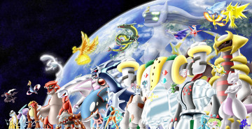 Картинка аниме pokemon земля планета арт космос покемоны