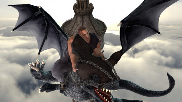 Картинка 3д+графика фантазия+ fantasy дракон мужчина