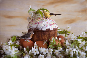 Картинка праздничные пасха яйца крашанки праздник весна андреянова