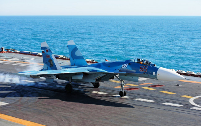 Обои картинки фото су-33, авиация, боевые самолёты, су33, российский, палубный, истребитель, вмф, россии