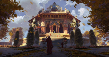 Картинка фэнтези иные+миры +иные+времена храм