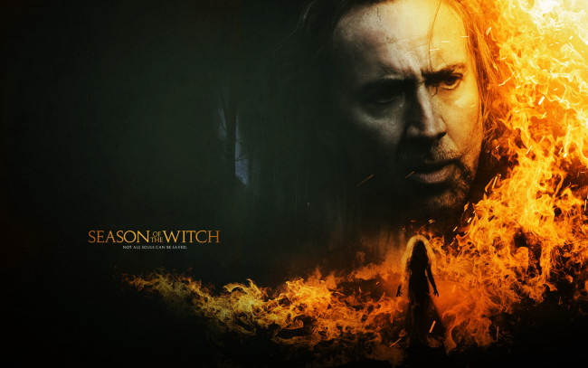 Обои картинки фото кино фильмы, season of the witch, лицо, огонь, ведьма