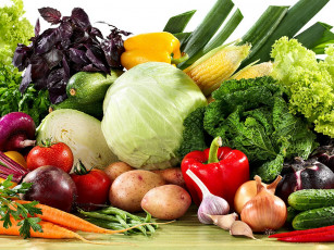 обоя ассорти, еда, овощи, болгарский, перец, помидор, брокколи, кукуруза, имбирь, маис, цветная, капуста, красный, оранжевый, зелёный, белый, фон, томаты