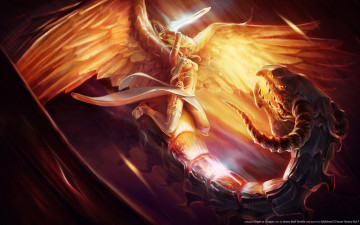 Картинка angel vs dragon фэнтези красавицы чудовища