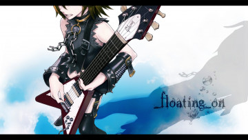 Картинка аниме headphones instrumental гитара девушка