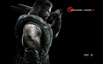 Картинка видео игры gears of war тату воин пистолет