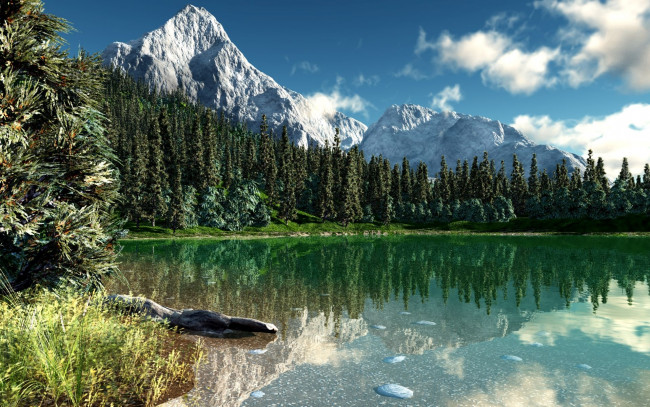 Обои картинки фото природа, реки, озера, rocky, mountain