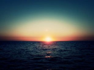 Картинка природа восходы закаты солнце зарево горизонт закат океан