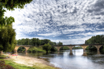 Картинка франция аквитания лимёй природа реки озера река деревья парк мосты