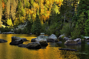 Картинка rocky mountain national park colorado природа реки озера горы река камни