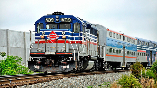 Обои картинки фото техника, поезда, рельсы, локомотив, состав, железная, дорога, вагоны