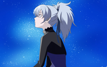 Картинка аниме darker+than+black yin девушка небо звезды лента