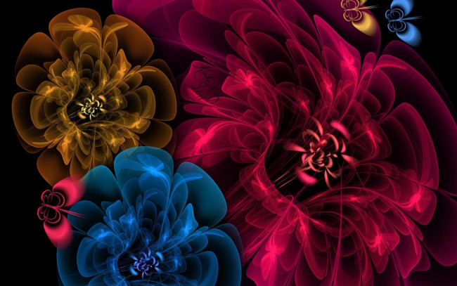 Обои картинки фото 3д графика, цветы , flowers, цвета, бабочки, цветы