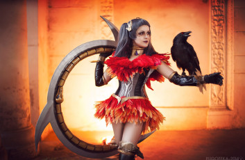 Картинка разное cosplay+ косплей девушка птицы вороны оружие арт gellariot