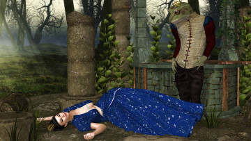 Картинка feliciana 3д+графика фантазия+ fantasy ящерица взгляд девушка фон