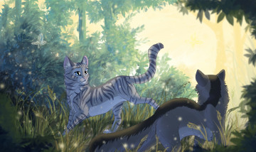 Картинка рисованное животные +коты природа коты