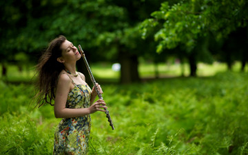 Картинка музыка -+другое флейта девушка