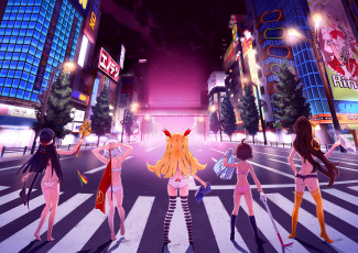 Картинка akiba`s+trip+festa аниме город +улицы +здания девушки