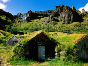 Картинка green rooftops iceland разное