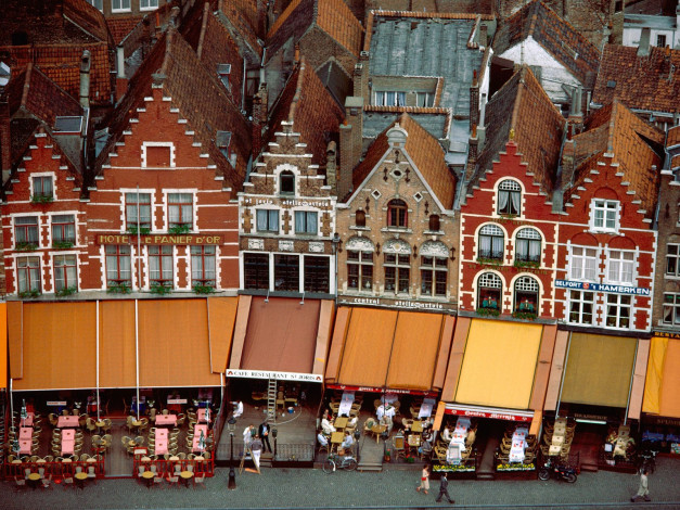 Обои картинки фото grote, market, brugge, belgium, города