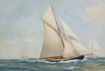 обоя montague, dawson, рисованные, море, яхты