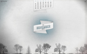 Картинка календари рисованные векторная графика деревья серый