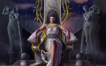 Картинка toni rodriguez фэнтези девушки трон царица статуи фонтаны toni+rodriguez