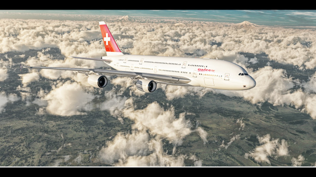 Обои картинки фото авиация, 3д, рисованые, graphic, полёт, облака