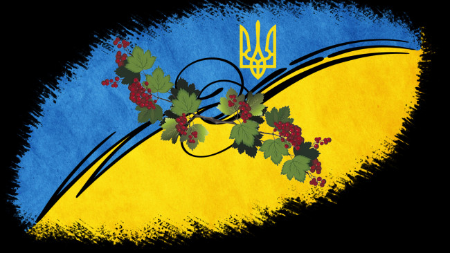 Обои картинки фото разное, флаги, гербы, украина, страна, символика, калина, герб, флаг