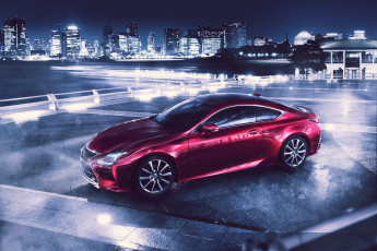 обоя 2013, lexus, rc, автомобили, ночь, огни, город