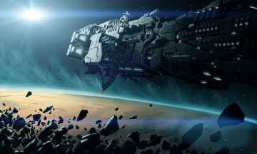 Картинка фэнтези космические+корабли +звездолеты +станции космос астероиды корабль космический
