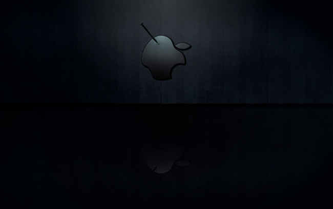 Обои картинки фото компьютеры, apple, логотип, яблоко, гвоздь, стена