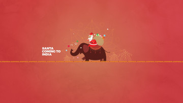 Картинка праздничные векторная+графика+ новый+год слон дед мороз