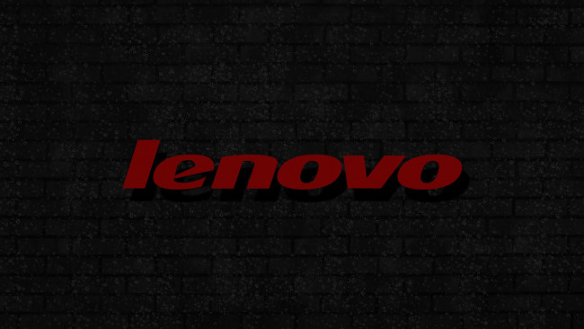 Обои картинки фото бренды, lenovo, пузырьки, logo, background, кирпичная, стена, серая, красная, надпись