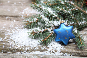 Картинка праздничные украшения ветка снег звездочка