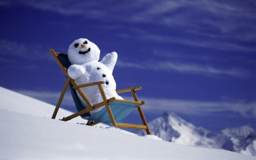обоя праздничные, снеговики, снеговик, кресло