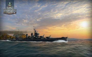 Картинка world of warships видео игры крейсер орудия поход