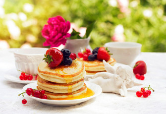 Картинка еда блины +оладьи цветок currants кофе черника pancakes food смородина клубника