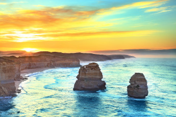 Картинка природа восходы закаты австралия небо облака закат солнце скалы море океан
