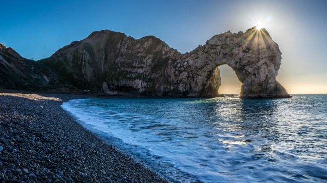 Обои картинки фото природа, побережье, арка, океан, скала, пляж