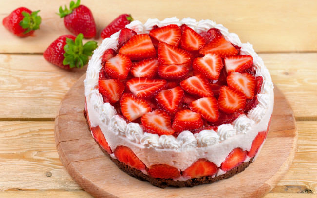 Обои картинки фото еда, торты, сладкое, ягоды, клубника, пирожное, торт, десерт, cake, dessert, крем, чизкейк, cheesecake, food, berries, strawberries