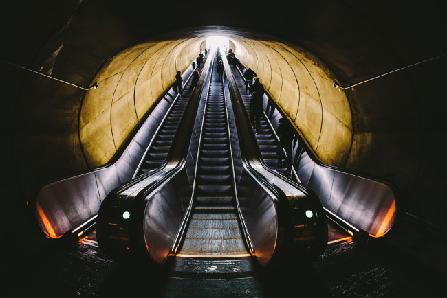 Обои картинки фото washington metro dupont circle station, техника, метро, эскалатор, метрополитен